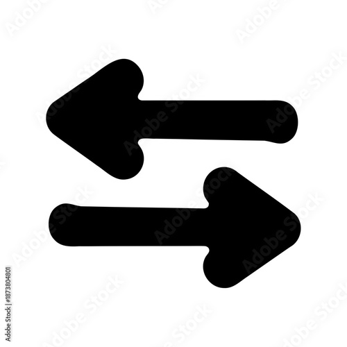 Black arrows in opposite direction on a white background illustration design