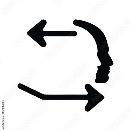 Reciprocal Human Communication Concept with Arrows Suggesting Interaction and Interchange