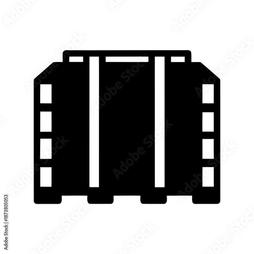 Stylized black film reel representing motion pictures, film making and storytelling