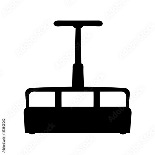 Silhouette illustration of a Tbar lift, showcasing simplicity and winter transport