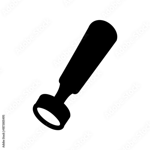 Black silhouette of a hand blender or immersion blender on white background