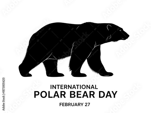 International polar bear day black silhouette