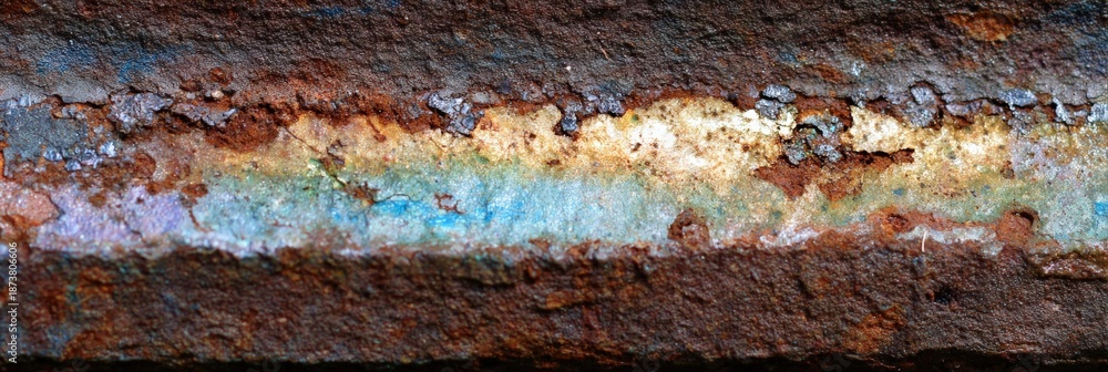 Fototapeta premium Colorful corroded metal surface with rust and oxidation details