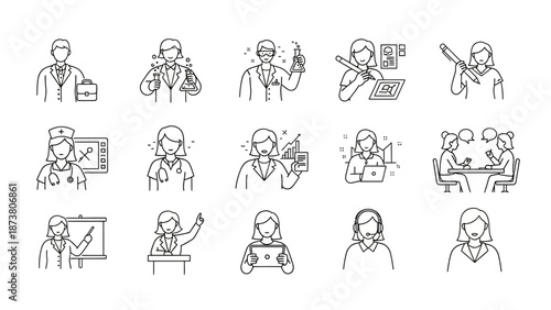 Women in various careers and work environments, showcasing diverse roles and responsibilities in a professional setting