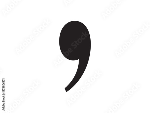 A large black semicolon punctuation mark on a white background