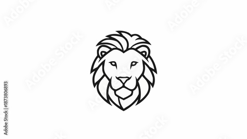 Minimalist Lion Head Logo Design Vector.