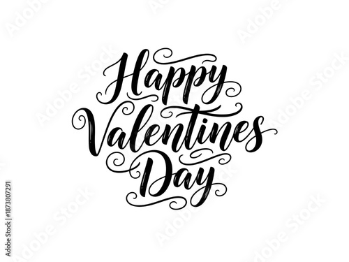 Elegant happy valentines day typography