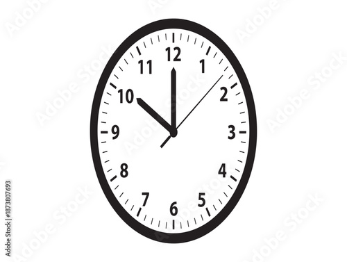 Analog clock face showing time