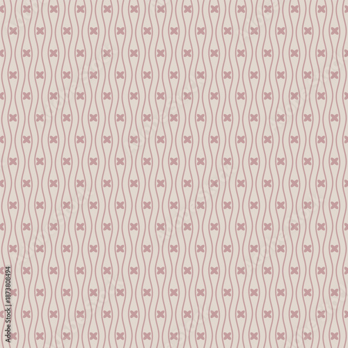 Vintage Blush Wavy Stripe Pattern