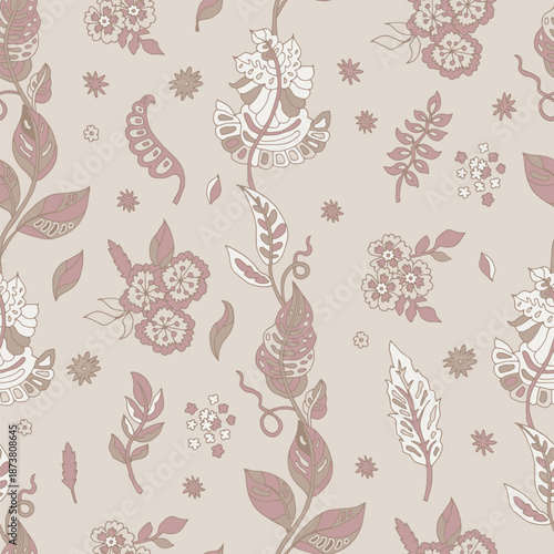Soft Vintage Botanical Vine Pattern