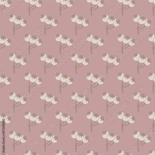 Dusty Rose Botanical Berry Repeat Pattern