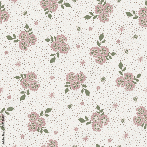 Vintage Blush Floral Posy Pattern