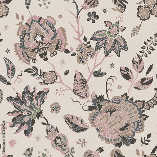 Elegant Vintage Boho Floral Pattern
