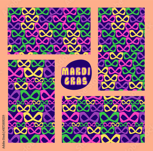 set of mardi gras background textures