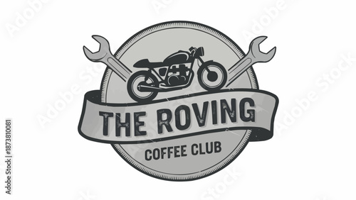 Motorcycle coffee club logo emblem design.