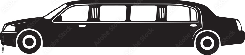 Φωτογραφία Black limousine Silhouette vector black on a white background