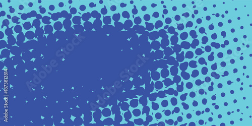 Vibrant Pop Art Halftone Background in Blue and Cyan