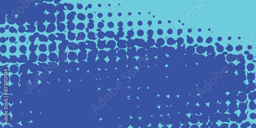 Vibrant Pop Art Halftone Background in Blue and Cyan