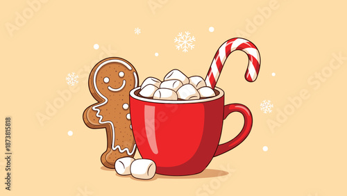 Cozy Holiday Treats: Gingerbread, Hot Chocolate, and Candy Cane