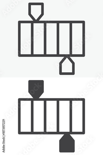 Color gradient bar icon set in different style. Line, outline and solid vector icon with editable stroke. Gradient sign and symbol for color tool icon.
