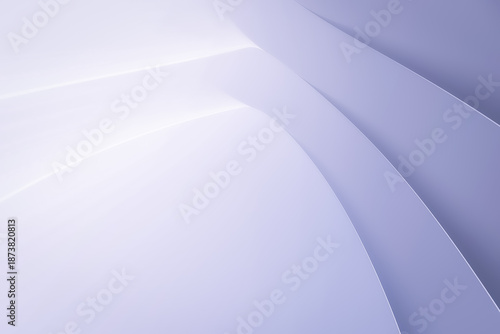 Abstract elegant light purple and white background with smooth soft curved lines and subtle 3d layers
