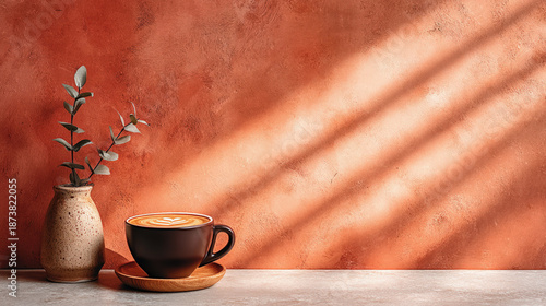A coffee cup with a sunbeam