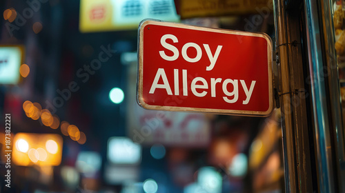 A simple sign "Soy Allergy"...