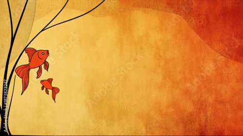A simple goldfish outline, ...