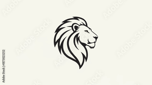 Stylized Lion Head Logo Design.