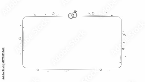 Wedding Rings Border Design Element.
