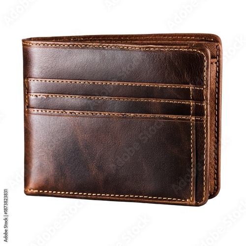 Wallpaper Mural Stylish brown leather wallet with card slots. Torontodigital.ca