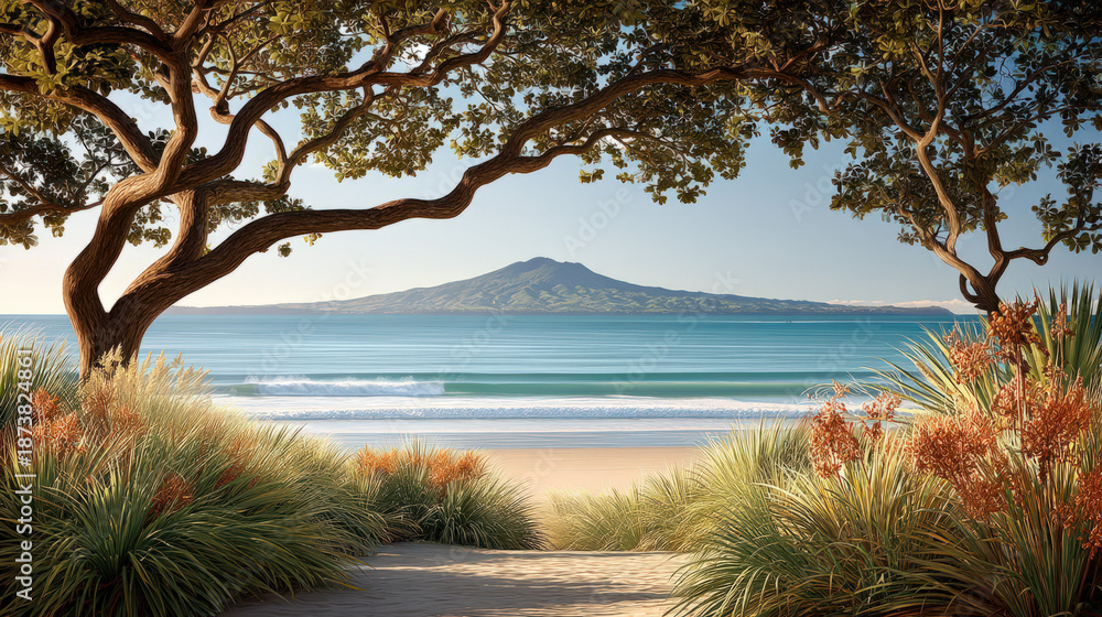 Naklejka premium Takapuna beach on Auckland's North Shore