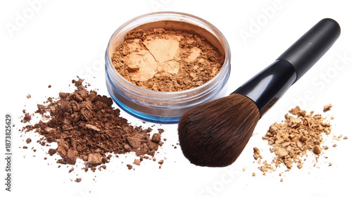 Wallpaper Mural Makeup powder with brush on white background. Torontodigital.ca