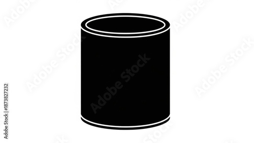 Black Cylindrical Object Isolated on White Background