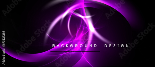 Abstract purple glow, dynamic lines, dark background. Modern design element for digital projects, presentations. Elegant, vibrant.