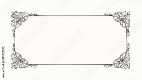 Ornate Decorative Rectangle Frame with Floral Accents.