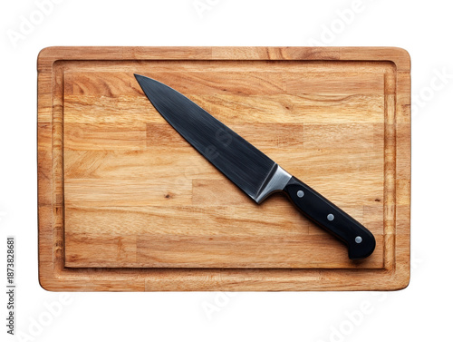 Wallpaper Mural Sharp knife on a wooden cutting board. Torontodigital.ca