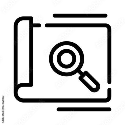 Magnifying glass highlighting text on a paper. Suitable for research, investigation, reading, studying, analyzing documents, and detective concepts.
