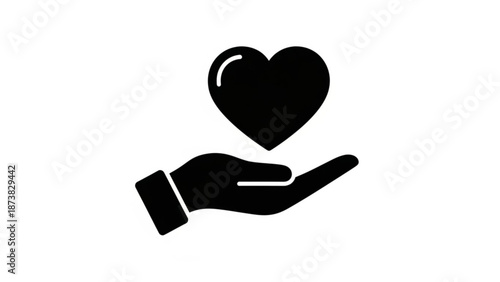 Hand Holding Heart Symbolizing Love and Care Isolated on White