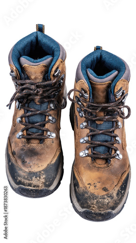 Wallpaper Mural Worn hiking boots ready for adventure. Torontodigital.ca