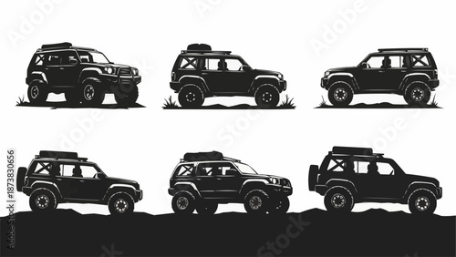 Set of Off Road Vehicles Silhouettes.