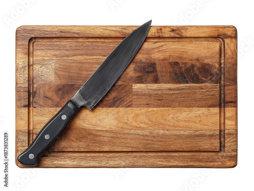 Wallpaper Mural Sharp knife on a wooden cutting board. Torontodigital.ca