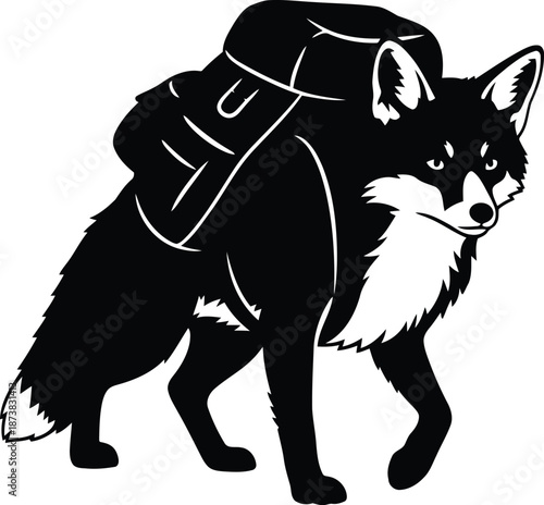 Adventurous Fox with Backpack Illustration