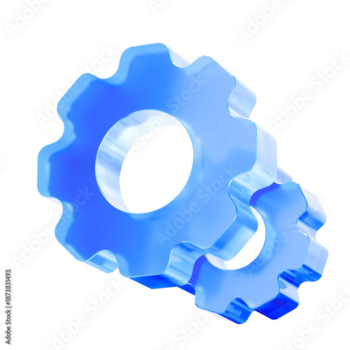 Картината върху платно 3D Glass settings gear icon, system configuration and control concept