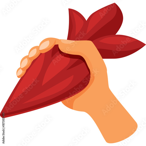 Hand Holding Red Bag