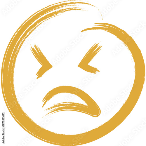 Hand-drawn angry emoticon