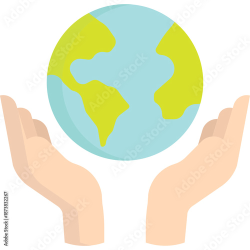 Hands holding Earth icon