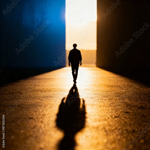 man walking on the road
