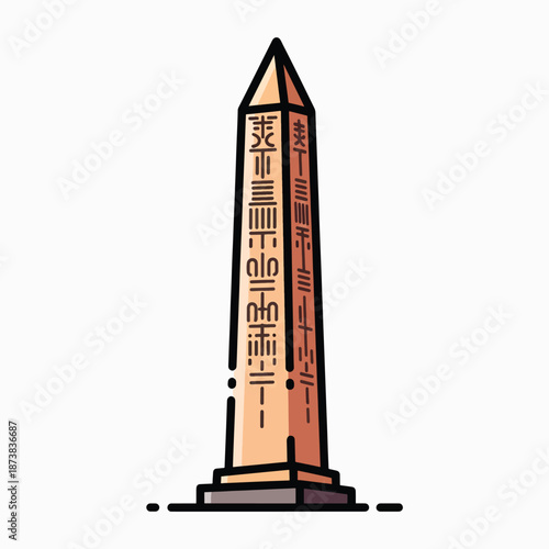 Ancient Egyptian obelisk monument with hieroglyphics