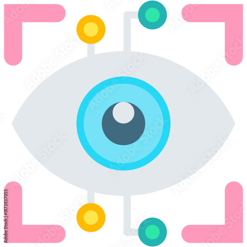 Futuristic Vision Scan and Robotics Technology Icon